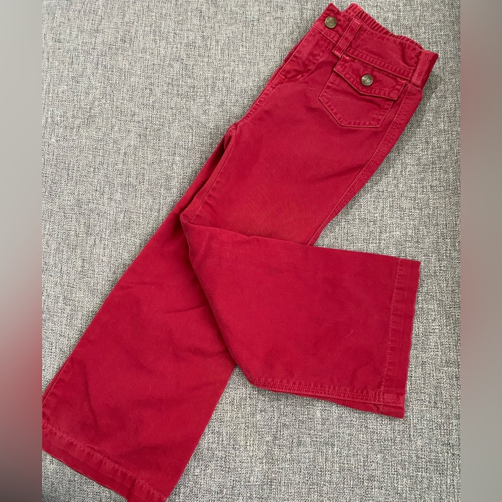 Polo Ralph Lauren Red Pants Size 6. Bootcut, cute pockets on front. Leather Logo